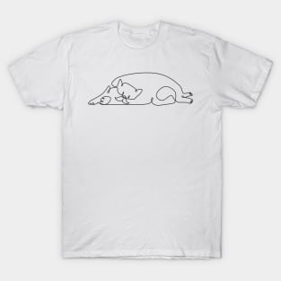 One Line Lazy Persian Cat T-Shirt